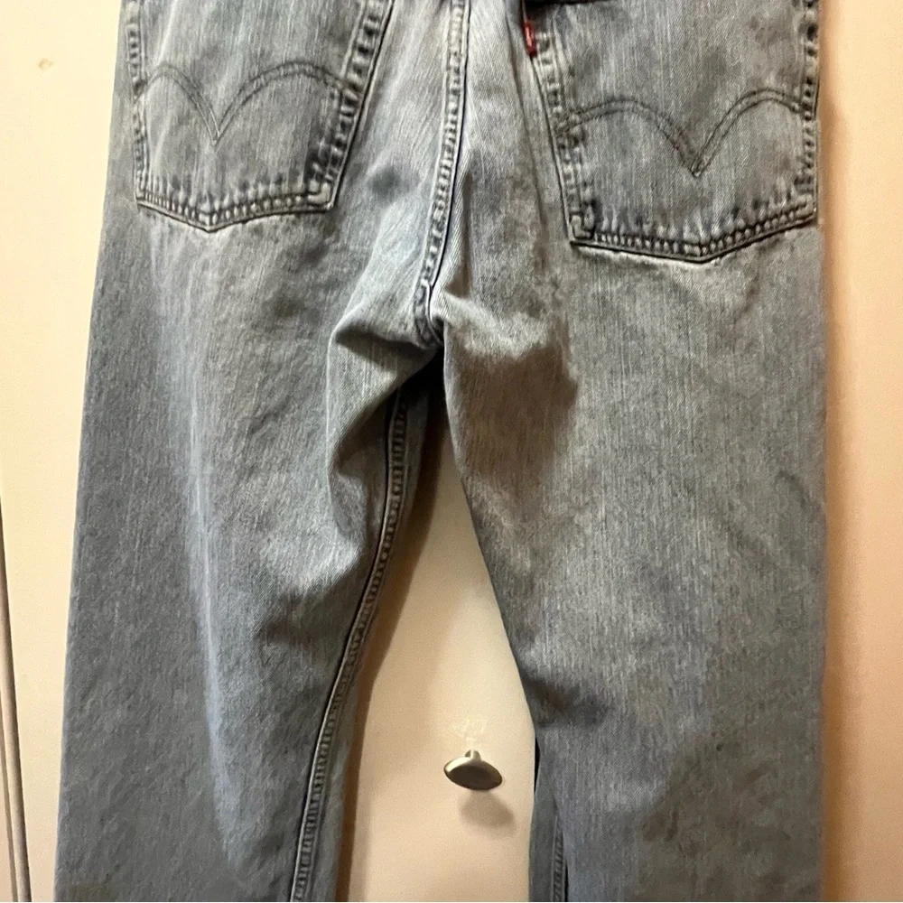Levi's 505 Regular Fit Blue Straight Jeans with Distressed Details.38x32